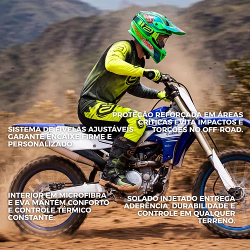 Bota Off Road Asw Elevate Enduro Preta Verde Oliva