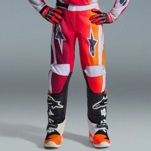 Calça Infantil Alpinestars Youth Fluid Portl Vermelho Cinza Off Road