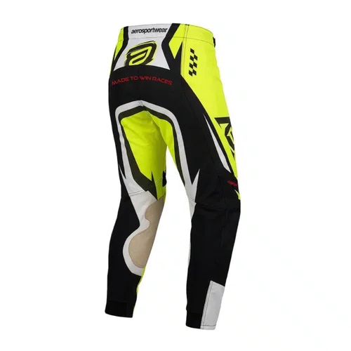 Calça ASW Concept Enduro Chevron Preta Verde Amarela Fluo