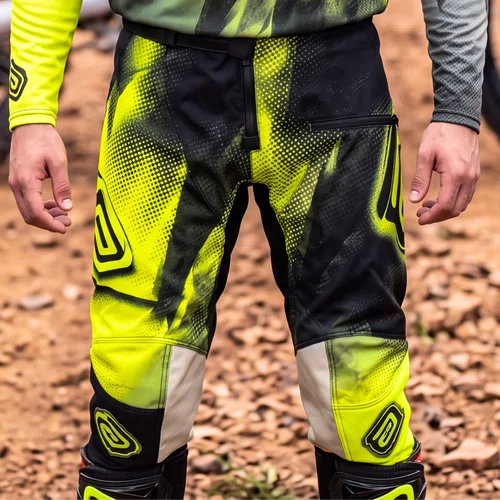 Calça ASW Image Enduro Dots Preta Amarela Fluo