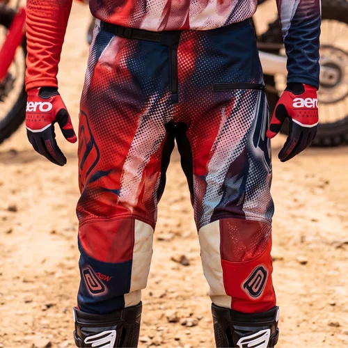 Calça ASW Image Enduro Dots Vermelha Azul Branca