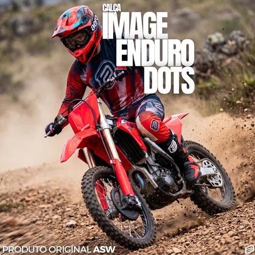 Calça ASW Image Enduro Dots Vermelha Azul Branca