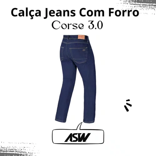 Calça Jeans Kevlar Asw Corse 3.0 Com Proteção Azul Escura