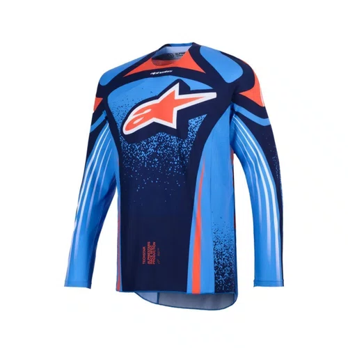 Camisa Alpinestars Techstar Nomur Azul Marinho Laranja