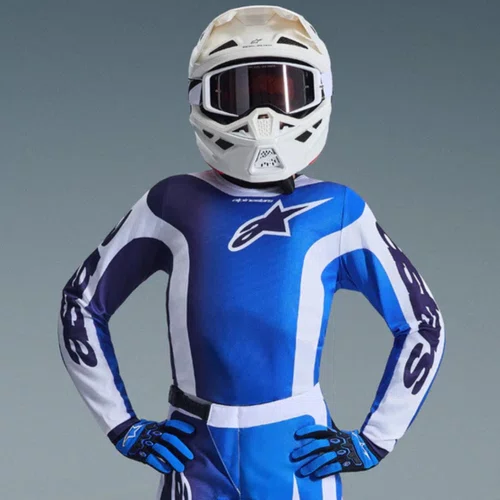 Camisa Alpinestars Youth Fluid Portl Infantil Azul Branco UCLA
