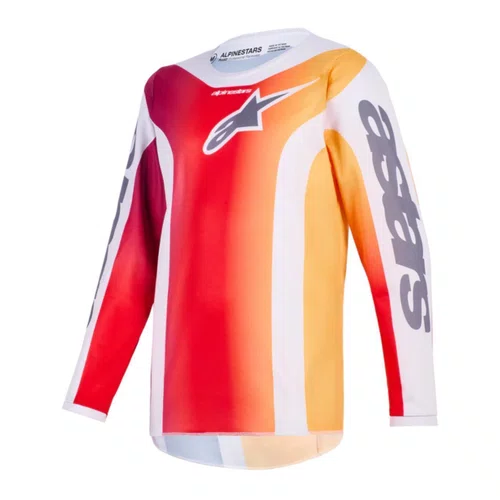 Camisa Alpinestars Youth Fluid Portl Infantil Vermelho Cinza 