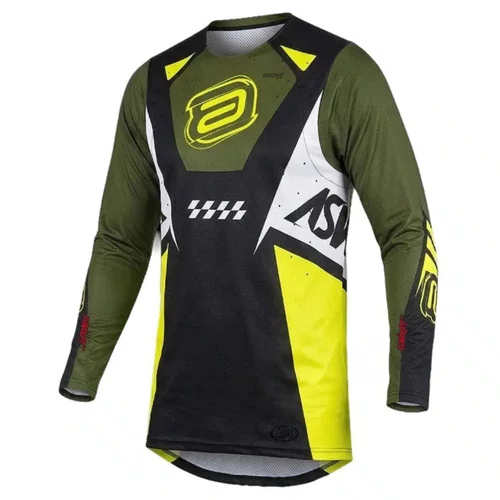 Camisa ASW Concept Chevron Preta Verde Amarela Fluo