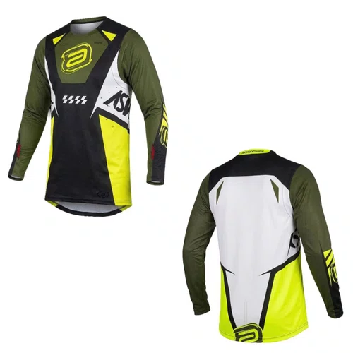 Camisa ASW Concept Chevron Preta Verde Amarela Fluo