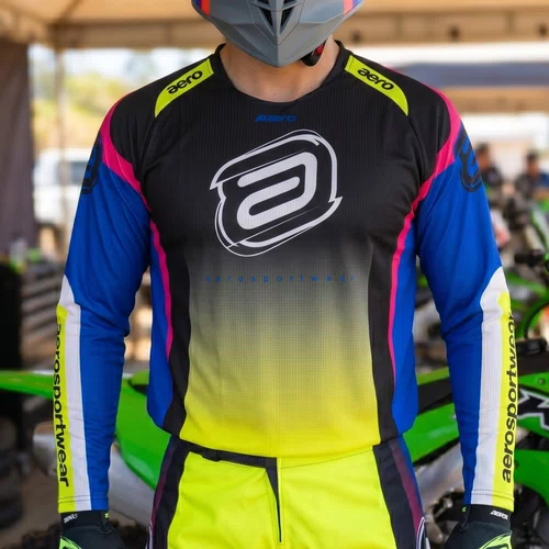 Camisa ASW  Image Cronos Preta Amarela Fluo Azul