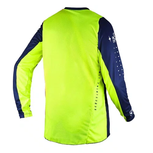Camisa Motocross ASW Image Karma Azul Marinho Amarelo Fluo