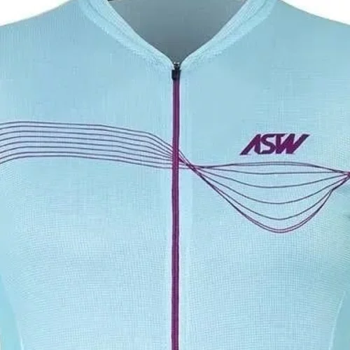 Camisa Bike Asw Versa Feminina ML Time Azul Original Premium
