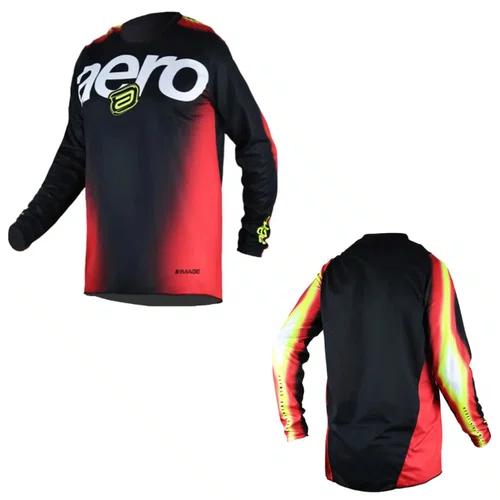 Camisa Motocross ASW Image Elysium Vermelho Preto Amarelo Fluo
