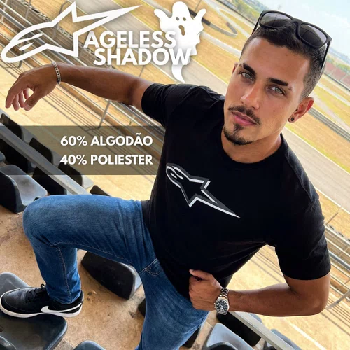 Camiseta Alpinestars Ageless Shadow Preta Branca