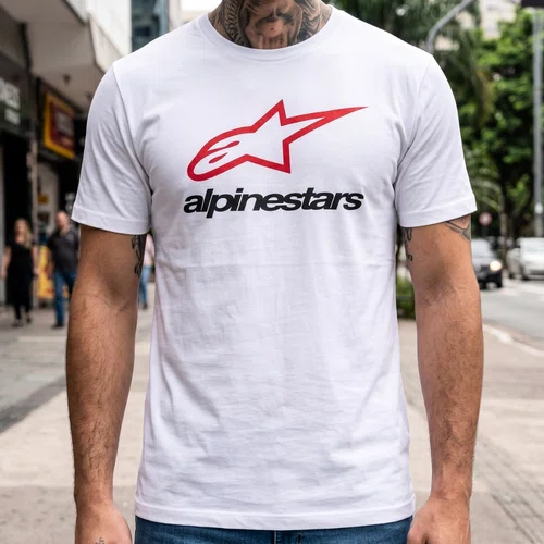Camiseta Alpinestars Always 2.0 Branco Vermelho Preto Original