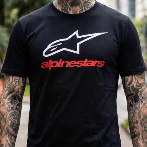 Camiseta Alpinestars Always 2.0 Preto Branco Vermelho Básica Confortável