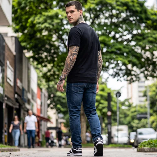 Camiseta Alpinestars Always 2.0 Preto Branco Vermelho Básica Confortável
