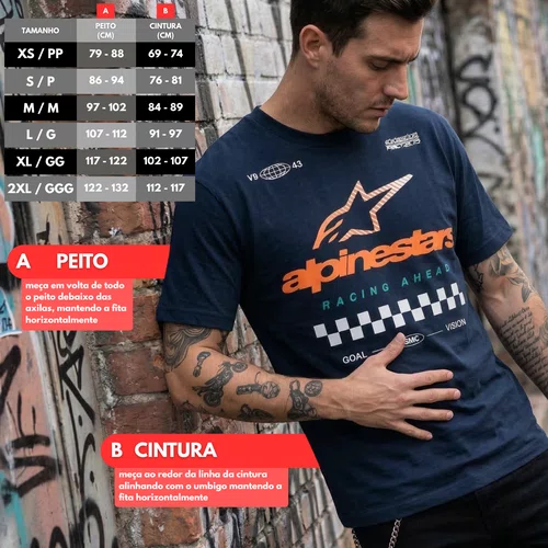 Camiseta Alpinestars Aplomb Oversized Azul manga curta casual