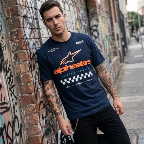 Camiseta Alpinestars Aplomb Oversized Azul manga curta casual