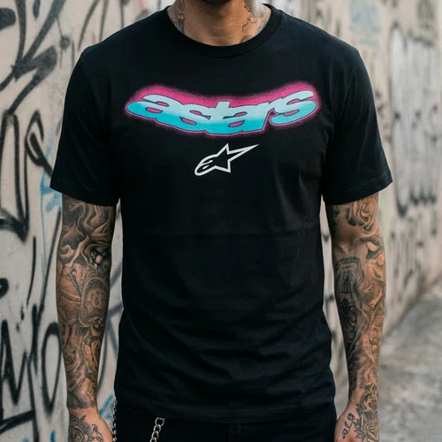 Camiseta Alpinestars Ellipsoid Preta manga curta casual básica
