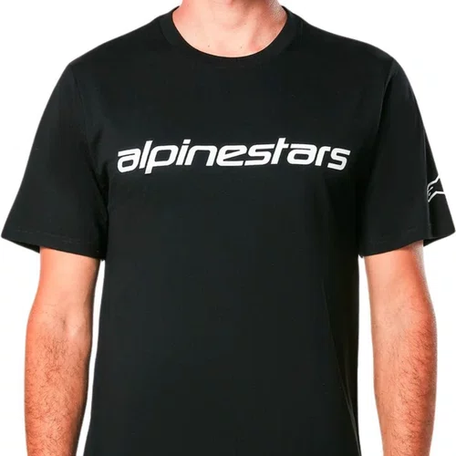 Camiseta Alpinestars Linear Wordmark 2.0 Preto Branco Original