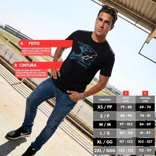 Camiseta Alpinestars Mx Helmet Preta Azul