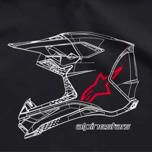 Camiseta Alpinestars Mx Helmet Preto Original Urbana Premium