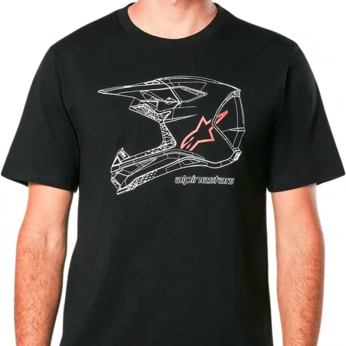 Camiseta Alpinestars Mx Helmet Preto Original Urbana Premium