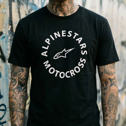 Camiseta Alpinestars Mx Preta manga curta básica premium