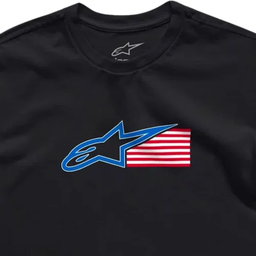 Camiseta Alpinestars Racing USA Preto Original Manga Curta