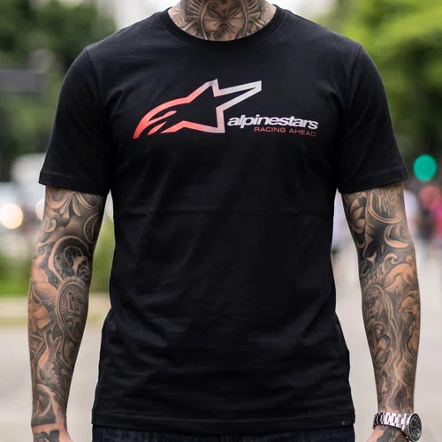 Camiseta Alpinestars SPS Preto Original Premium Manga Curta Casual