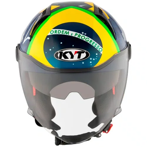 Capacete Aberto Kyt D-City Diogo Moreira Azul Amarelo
