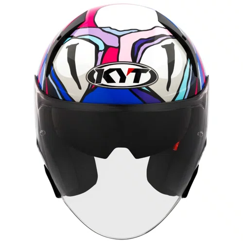 Capacete Aberto Kyt TTR Jet Bastianini Azul Roxo