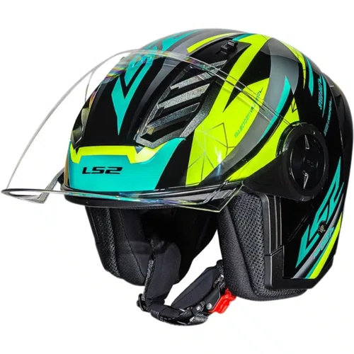 Capacete Aberto LS2 OF616 S Airflow 2 Draze Preto Amarelo
