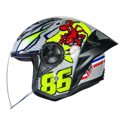 Capacete Aberto LS2 OF616 S Airflow 2 Sting Branco Amarelo