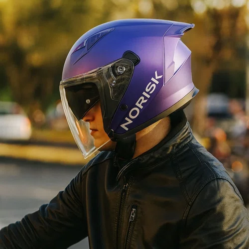 Capacete Aberto Norisk Downtown 2 Monocolor Azul Fosco