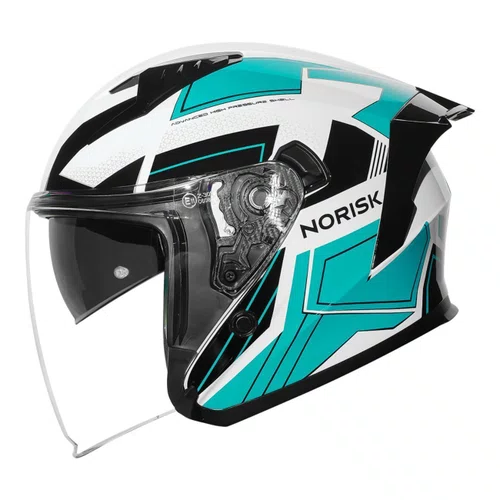 Capacete Aberto Norisk Downtown 2 Provenza Branco Azul
