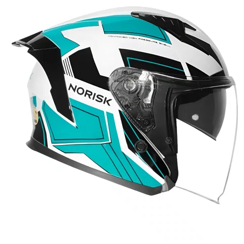 Capacete Aberto Norisk Downtown 2 Provenza Branco Azul