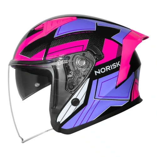 Capacete Aberto Norisk Downtown 2 Provenza Preto Roxo