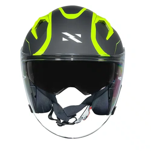 Capacete Aberto Norisk Downtown 2 Stage Azul Amarelo Fosco