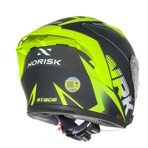Capacete Aberto Norisk Downtown 2 Stage Azul Amarelo Fosco