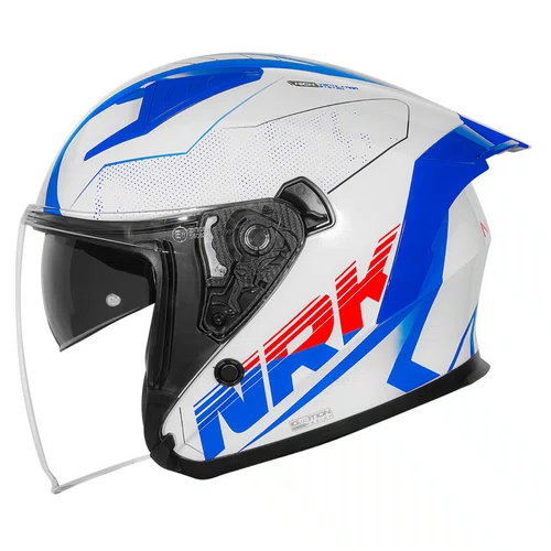 Capacete Aberto Norisk Downtown 2 Stage Branco Vermelho