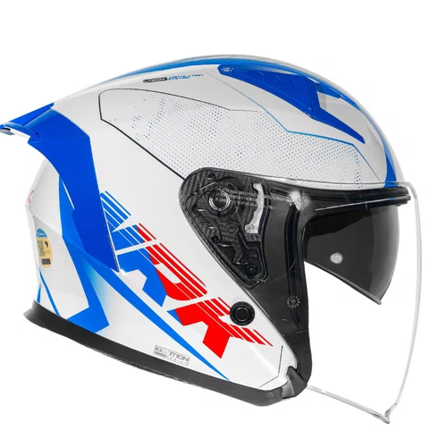 Capacete Aberto Norisk Downtown 2 Stage Branco Vermelho