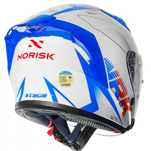 Capacete Aberto Norisk Downtown 2 Stage Branco Vermelho