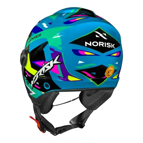 Capacete Aberto Norisk Orion SV Denver Preto Verde