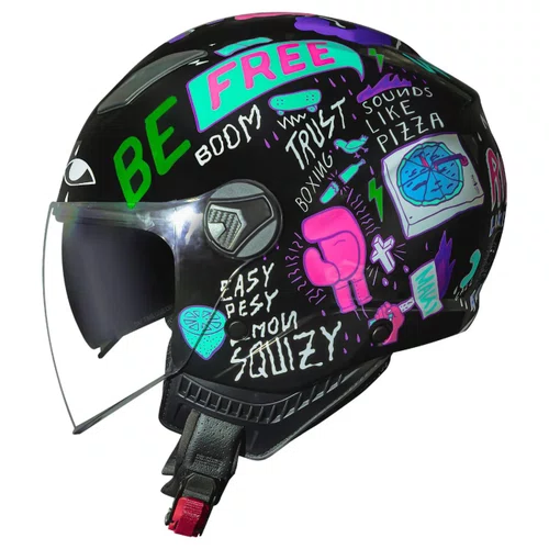 Capacete Aberto Norisk Orion SV Free Preto Roxo