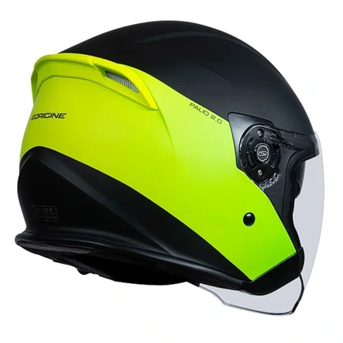Capacete Aberto Origine Palio 2.0 Scout Amarelo Preto Brilho
