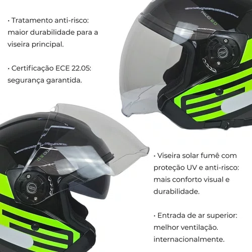 Capacete Aberto Origine Palio 2.0 Scout Amarelo Preto Brilho
