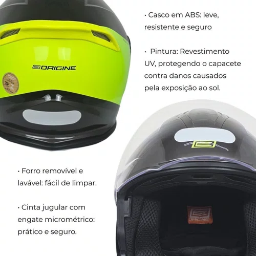 Capacete Aberto Origine Palio 2.0 Scout Amarelo Preto Brilho