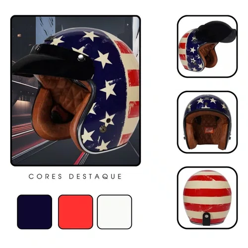 Capacete Aberto Origine Primo Old Glory Gloss