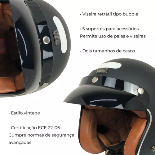 Capacete Aberto Origine Primo Solid Matt Com Palas Oculos Mascara